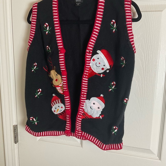 Holiday Editions Women's Christmas Sweater Vest - Candy Canes size medium - Picture 7 of 7